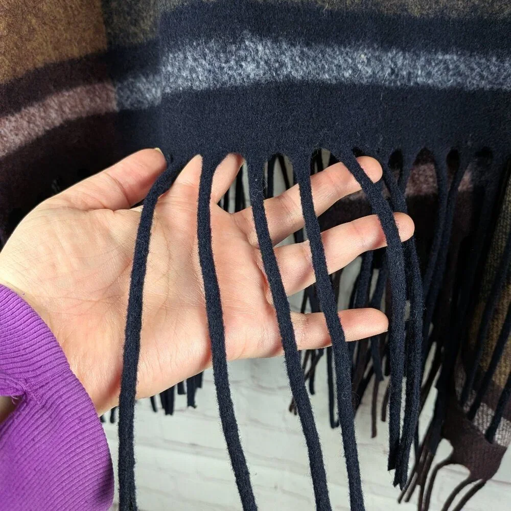 NEW Charlie Paige Striped Wool Poncho - One Size